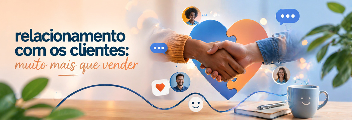 Imagem com mulher a sorrir em frente ao computador